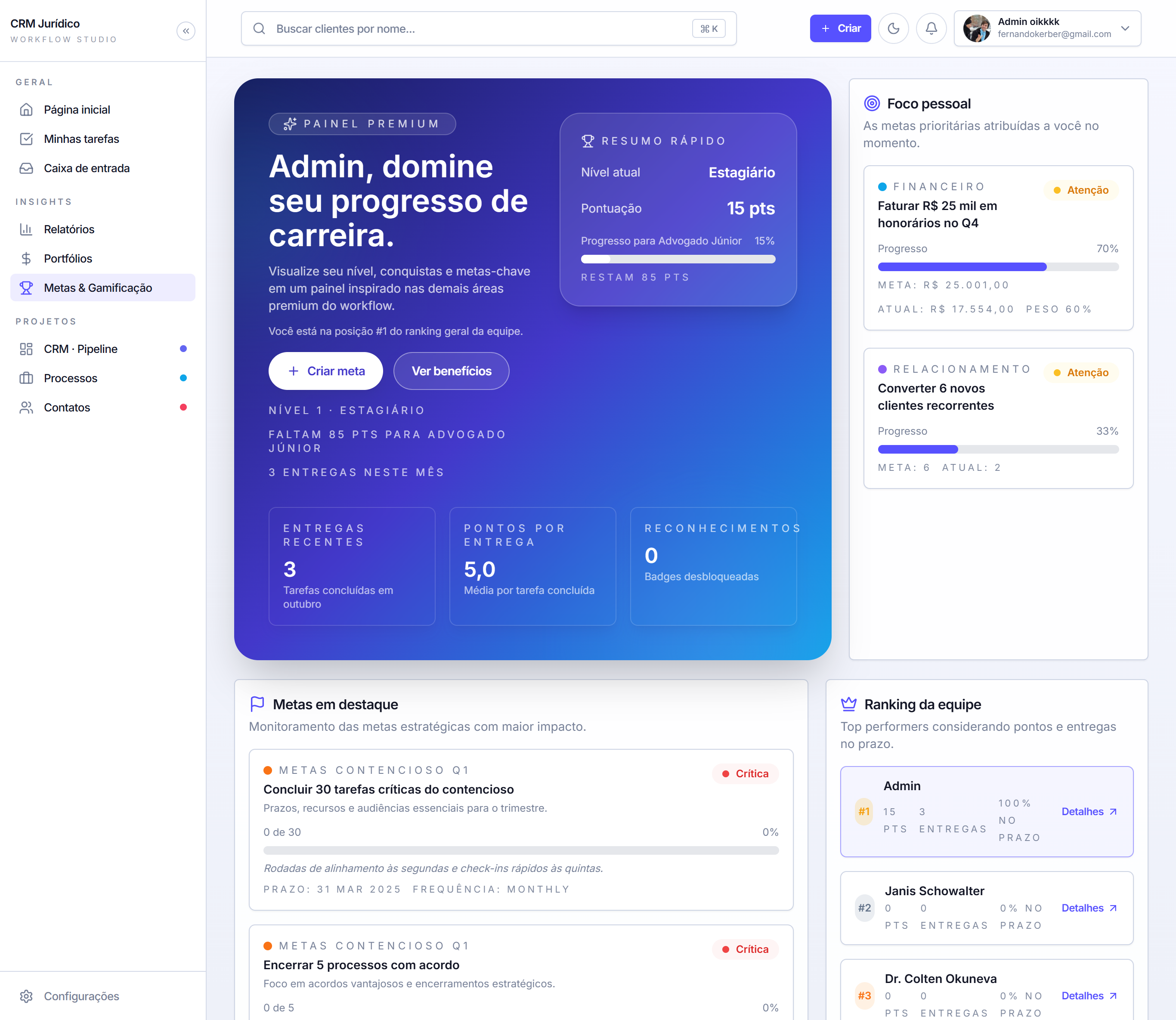 Metas e gamificação