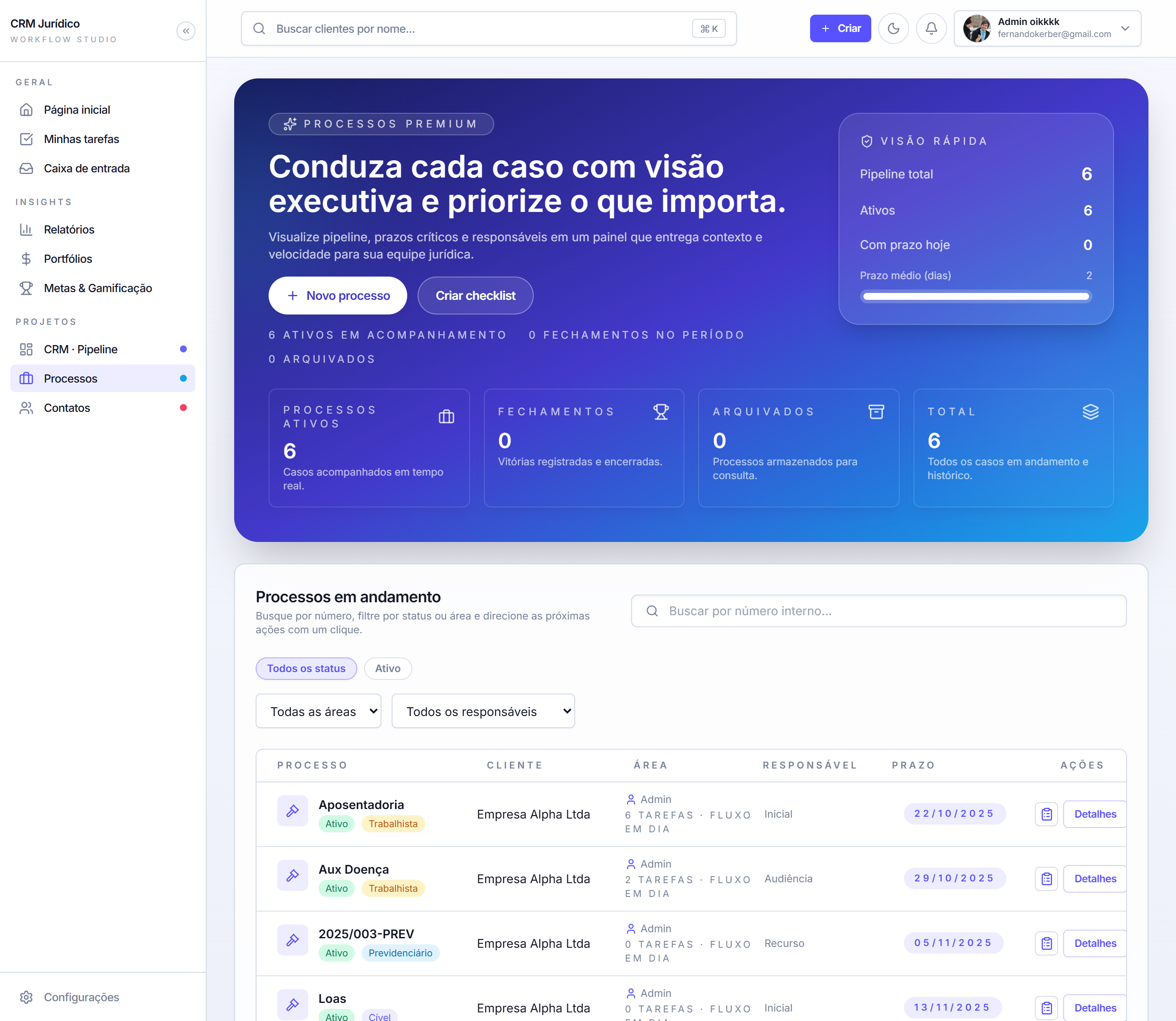 Gerenciador de Processos